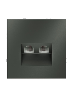 Розетка компьютерная 2-м СП S70 RJ45 + RJ45 кат.6 механизм титан Voltum VLS060206