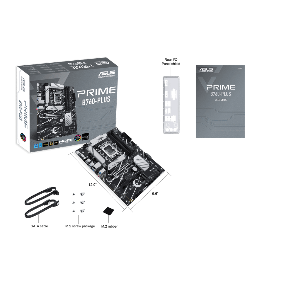 Материнская плата ASUS PRIME B760-PLUS, LGA1700 4xDDR5 4xSATA3 3xM.2 RAID VGA HDMI DP ATX