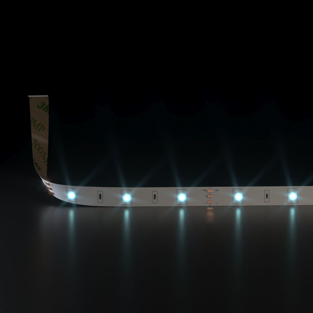 Светодиодная лента 12 В 7.2 Вт/м 30 Led/м 5050 IP20, холодный белый 6500К, 5 м Лента светодиодная 12V 7,2W 30Led 5050 IP20 холодный белый, 5м