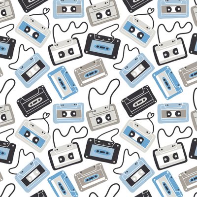 Ретро паттерн с кассетами