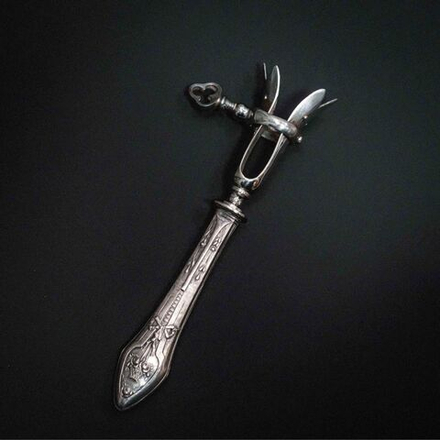 Винтаж: Столовый прибор Manche à gigot «Держатель мяса на кости»