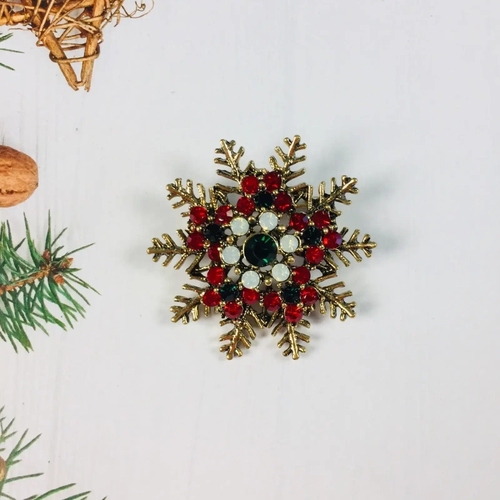 Брошь «Рождественское чудо - Снежинка», 4 см