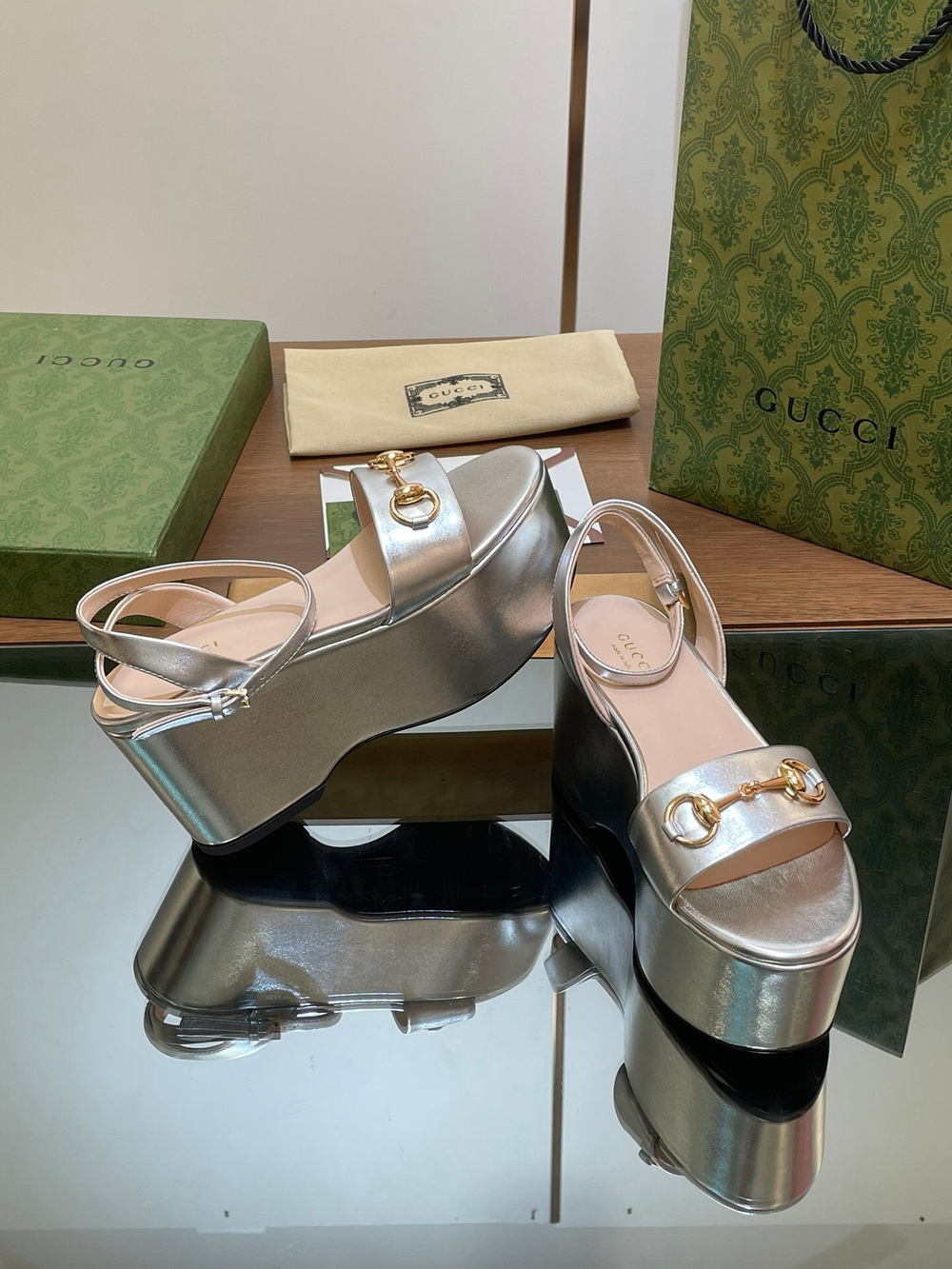 Gucci Horsebit Flatform Sandal