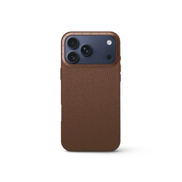 Чехол для iPhone 17 - Зернистая кожа - коричневый