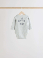 Боди с длинным рукавом для малышей Next E19-891, 3 шт., Темно-серый, Серый, Бежевый