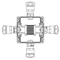 Взрывозащищенная клеммная коробка из полиэстера TBE-P-03-(6xCBC.2)-1xANP22BMB(A)-1xANP22BMB(B)-1xANP22BMB(C)-1xANP22BMB(D)1Ex e IIC Т5 Gb /Ex tb IIIC T95°C Db IP66/КЗ