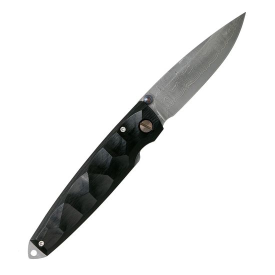 Складной нож Mcusta Shinra Emotion Tsuchi c клинком из стали VG-10 San Mai (Laminated Stainlesss Damascus) рукоять дерево (Эбен)