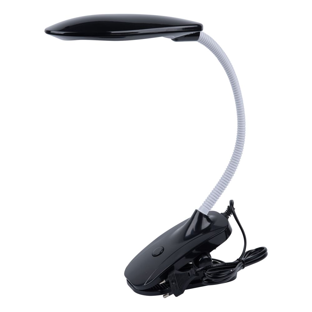 TLD-546 Black-LED-350Lm-4500K Светильник настольный прищепка. 5W. Механический выключатель. Черный. ТМ Uniel