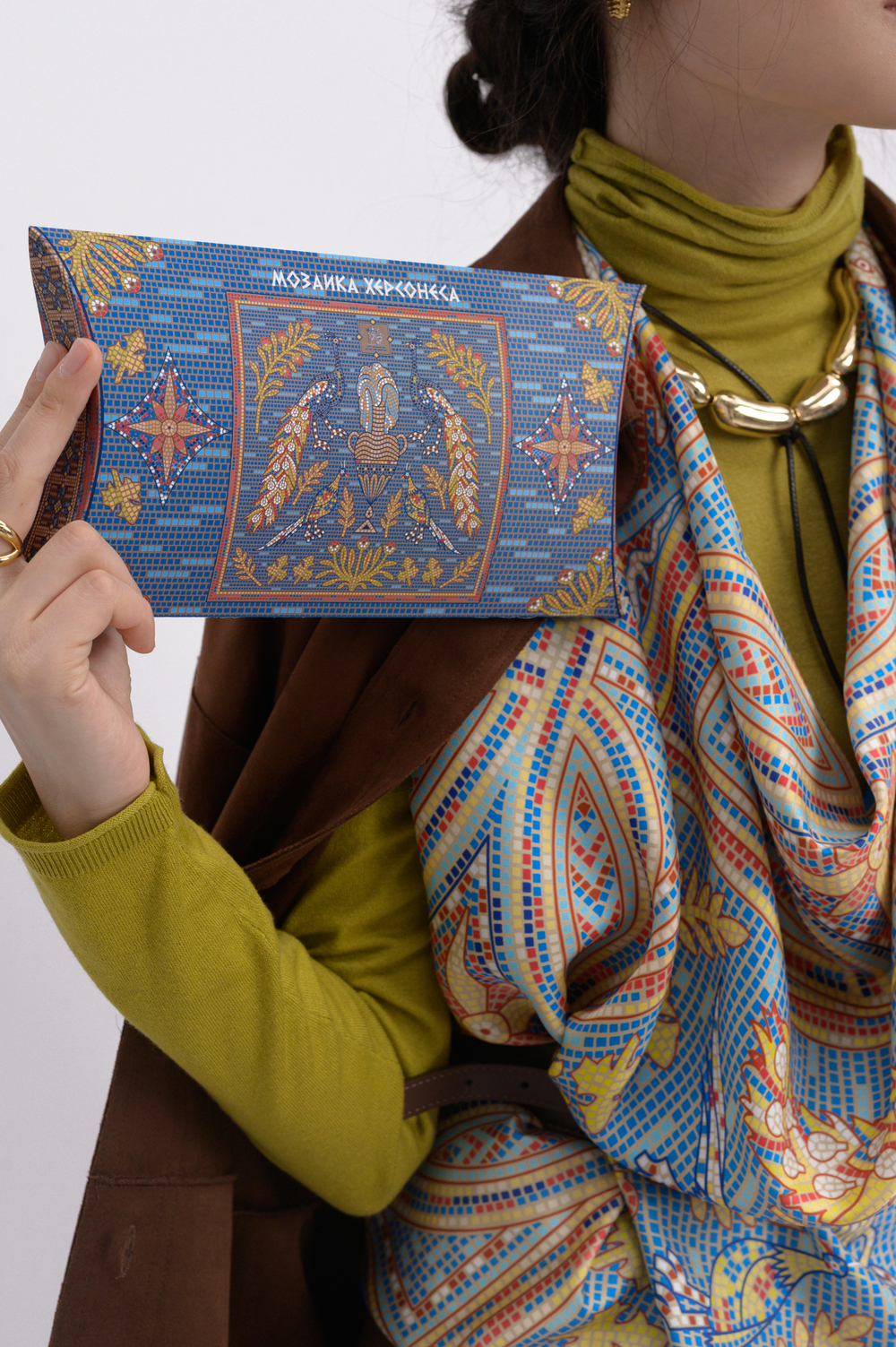 Платок «Мозаика Херсонеса» 100% шёлк
