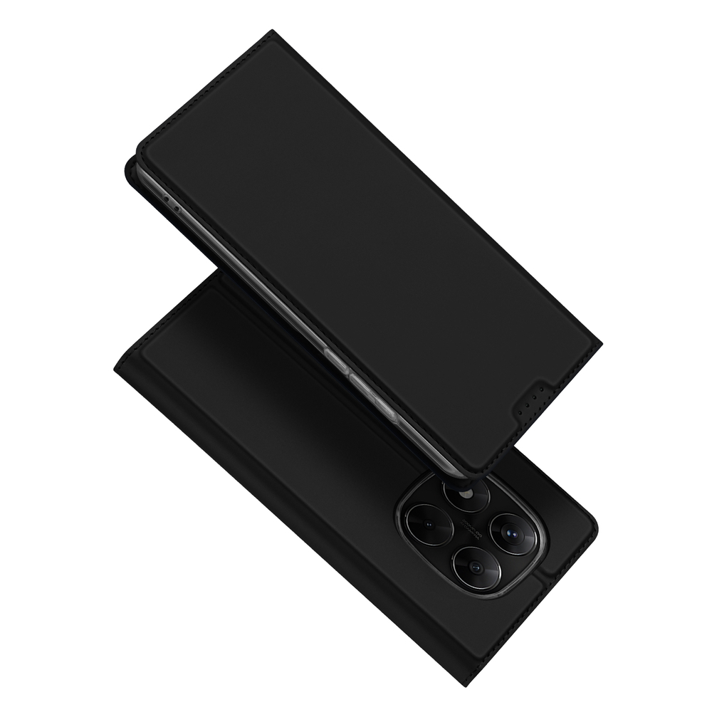 Чехол книжка из PU кожи черного цвета от Dux Ducis для Xiaomi Redmi Note 14 Pro 4G, серия Skin Pro Series Case