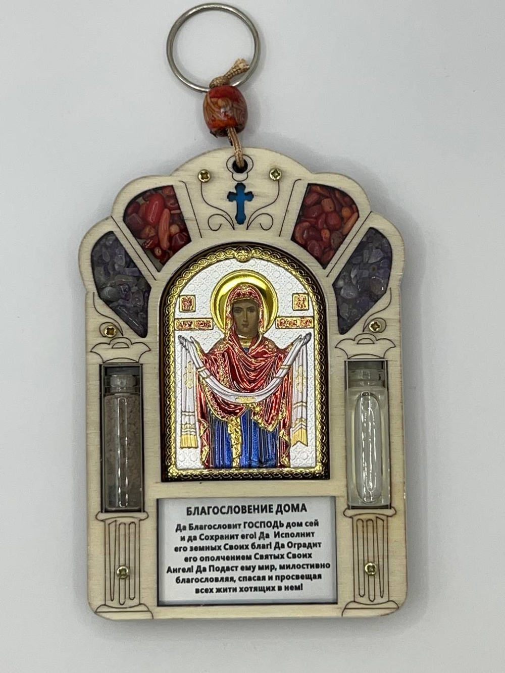 Благословение дома Покрова, икона, эмаль 120x82
