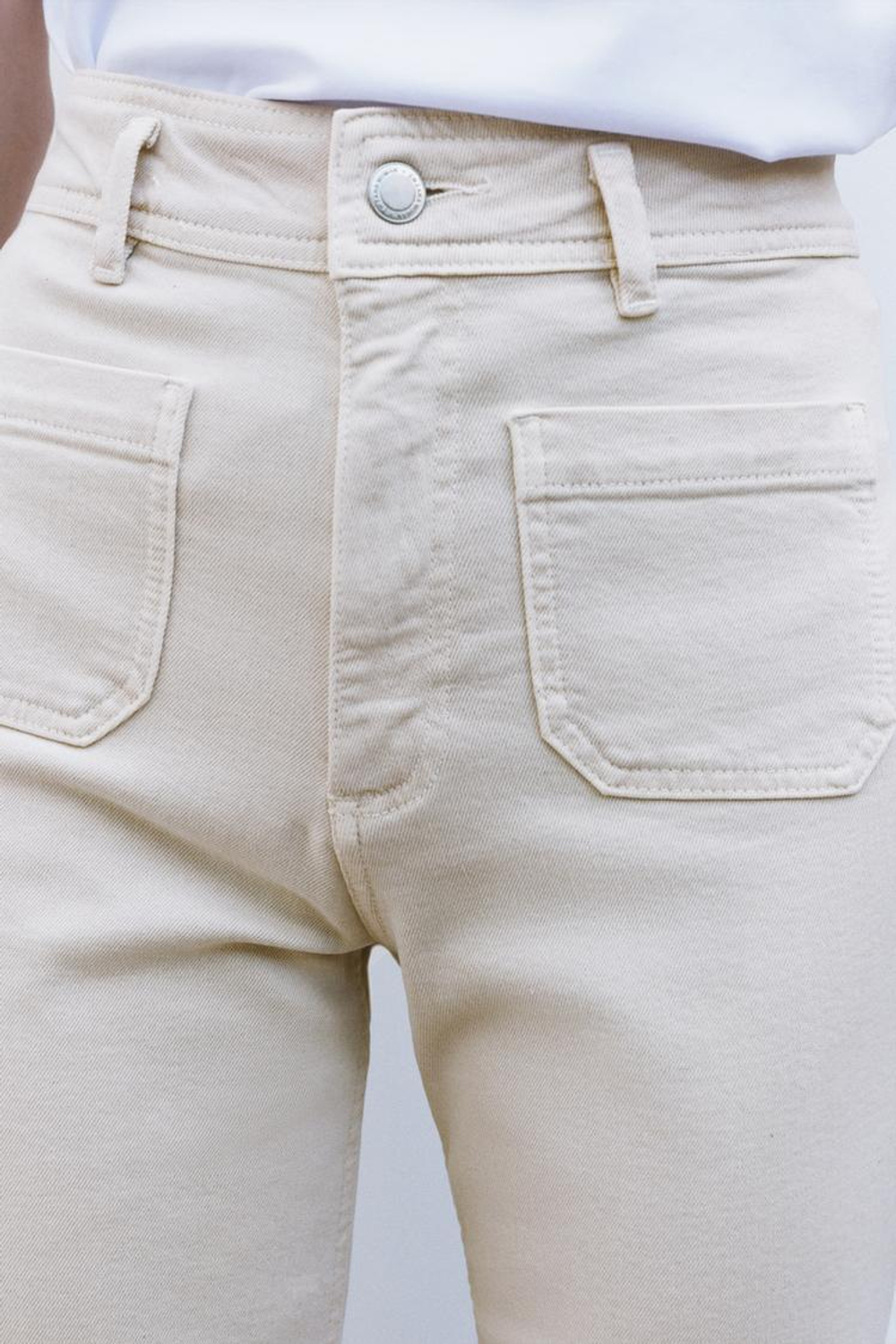 ZARA ДЖИНСЫ MARINE STRAIGHT LEG С ВЫСОКОЙ ПОСАДКОЙ И КАРМАНАМИ — ZW COLLECTION, КАМЕННО-СЕРЫЙ