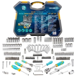 Набор инструментов 216пр. 1/4'', 3/8'', 1/2''(6гр.)(4-32мм) ILOforce IF-38841 EURO