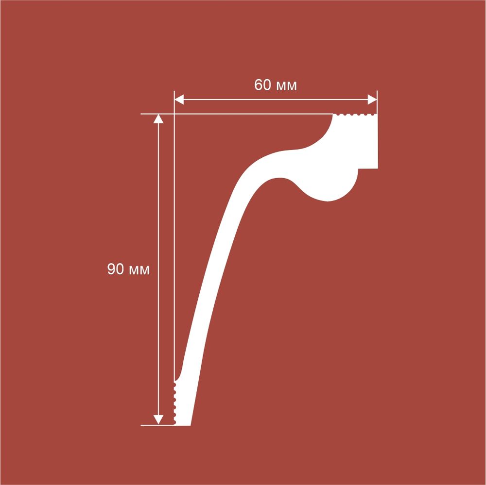 Карниз Ecopolymer, 60x90 мм