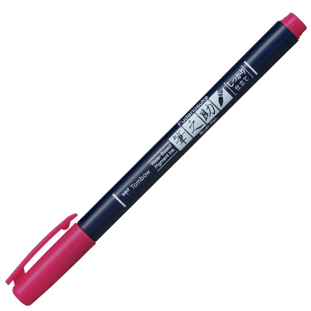 Ручка Tombow Fudenosuke Color (жесткий наконечник, розовые чернила)