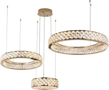 Люстра подвесная LED 150W 3000К-6000К 4040/03/03P+PL золото/прозрачный Rhombus Stilfort