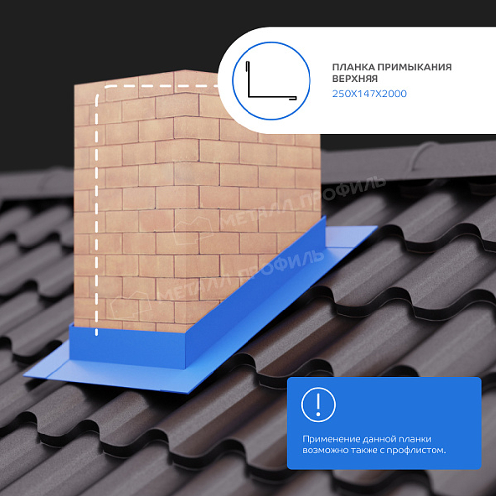 Планка примыкания верхняя 250х147х2000