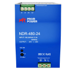 Источник питания NDR-480-24, на выходе 24 В DC, 20 А, 480 Вт. Входное 85-264 В AC (120-370 В DC)