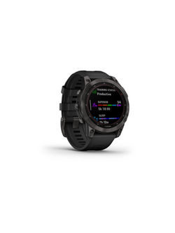 Garmin Fenix 7 Sapphire Solar титановый Carbon Gray DLC с силиконовым ремешком (010-02540-21)