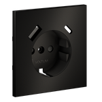 Накладка для розетки с заземлением и защитными шторками, с USB A+C, S70 Metal (антрацит)