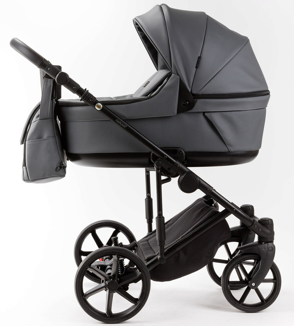 Детская коляска Adamex Locco Light Deluxe 2 в 1 LL-SA32 (СЕРАЯ КОЖА)