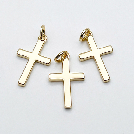 Подвеска Крест, цвет позолота, размер 19*11 мм, цена за 1 шт