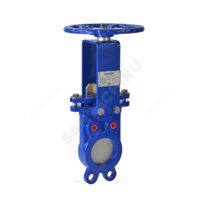 Задвижка шиберная двусторонняя чугун 1110W Ду 80 Ру16 межфл со штурвалом уплотнение: NBR Benarmo