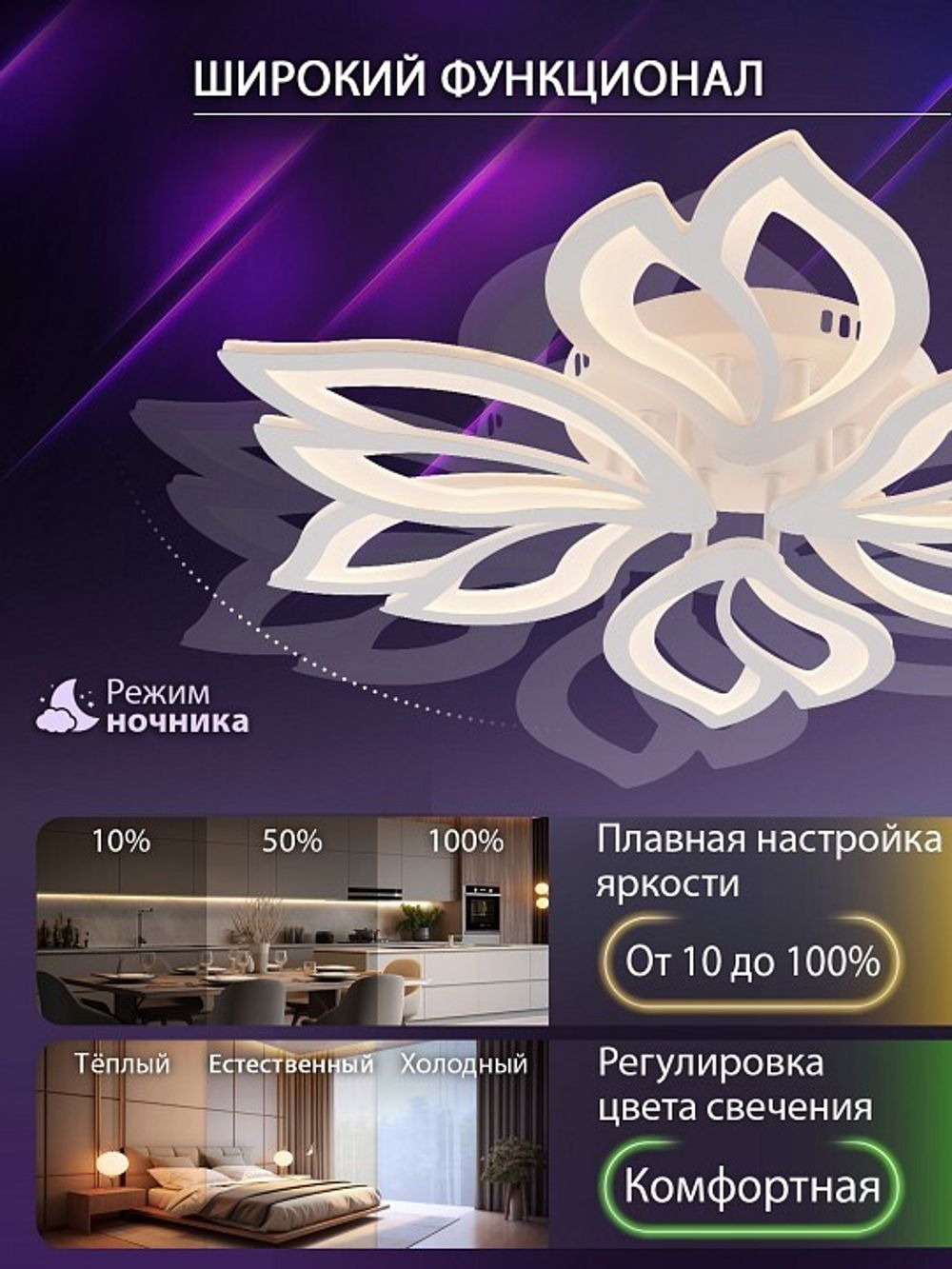 Потолочная люстра Natali Kovaltseva FORTUNA LED LAMPS 81107/6C