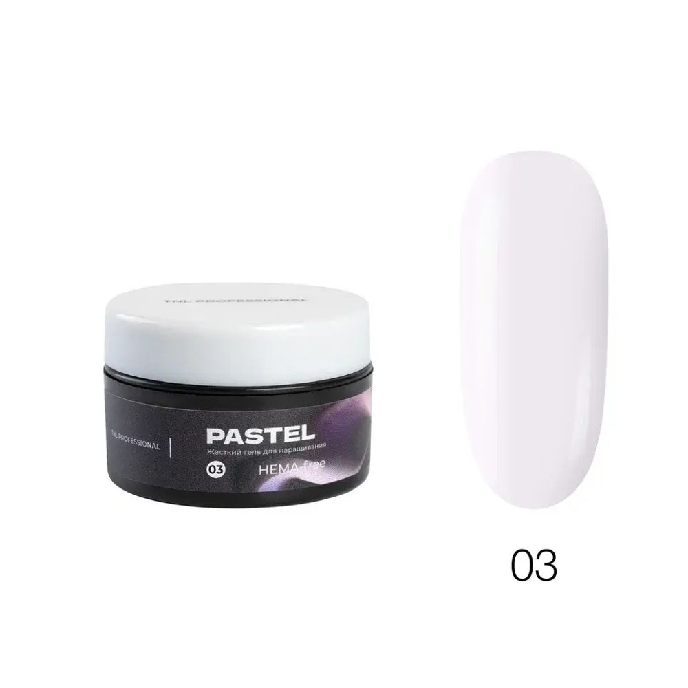 TNL Гель для наращивания Pastel жесткий, HEMA-Free №03, 18 мл