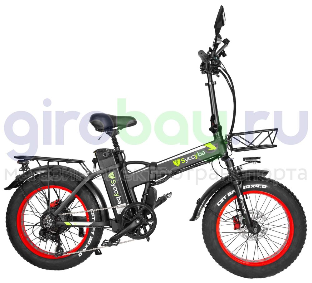 Электровелосипед Syccyba F10 Pro 2025 года (48V/15Ah) - Красный обод фото №9