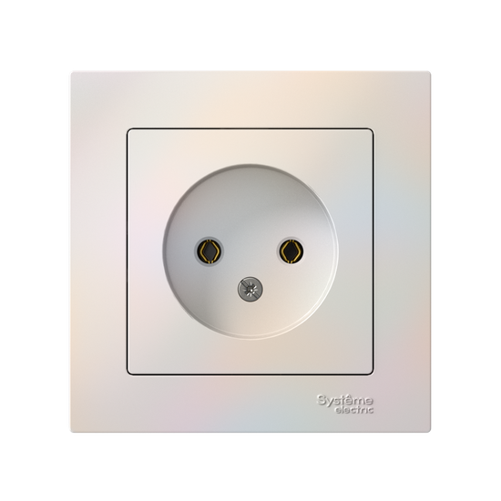 Розетка 1-м СП AtlasDesign 16А IP20 без заземл. в сборе жемчуж. SE ATN000440