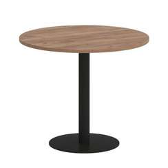 First Стол круглый KSPRG-1 Дуб Табак/Металл Черный 900*900*750