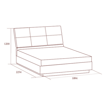 КАНАЛЕТТО Кровать 1800 с мягким изголовьем б/ножной спинки (Цвет ДУБ каньон)