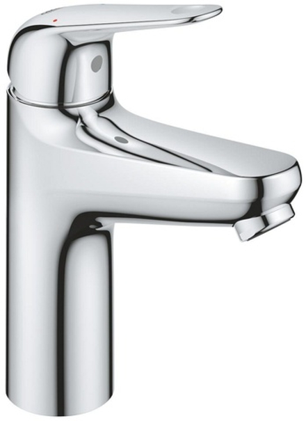 Смеситель для раковины GROHE EuroEco 1-рычажный, размер М, гладкий корпус, 5,7 л/мин (24266001)