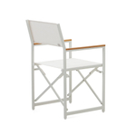 Llado Складной стул из белого алюминия с подлокотниками из массива тика