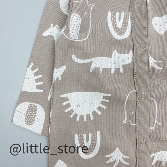 Слип хлопковый "Любимые зверята" бежевый