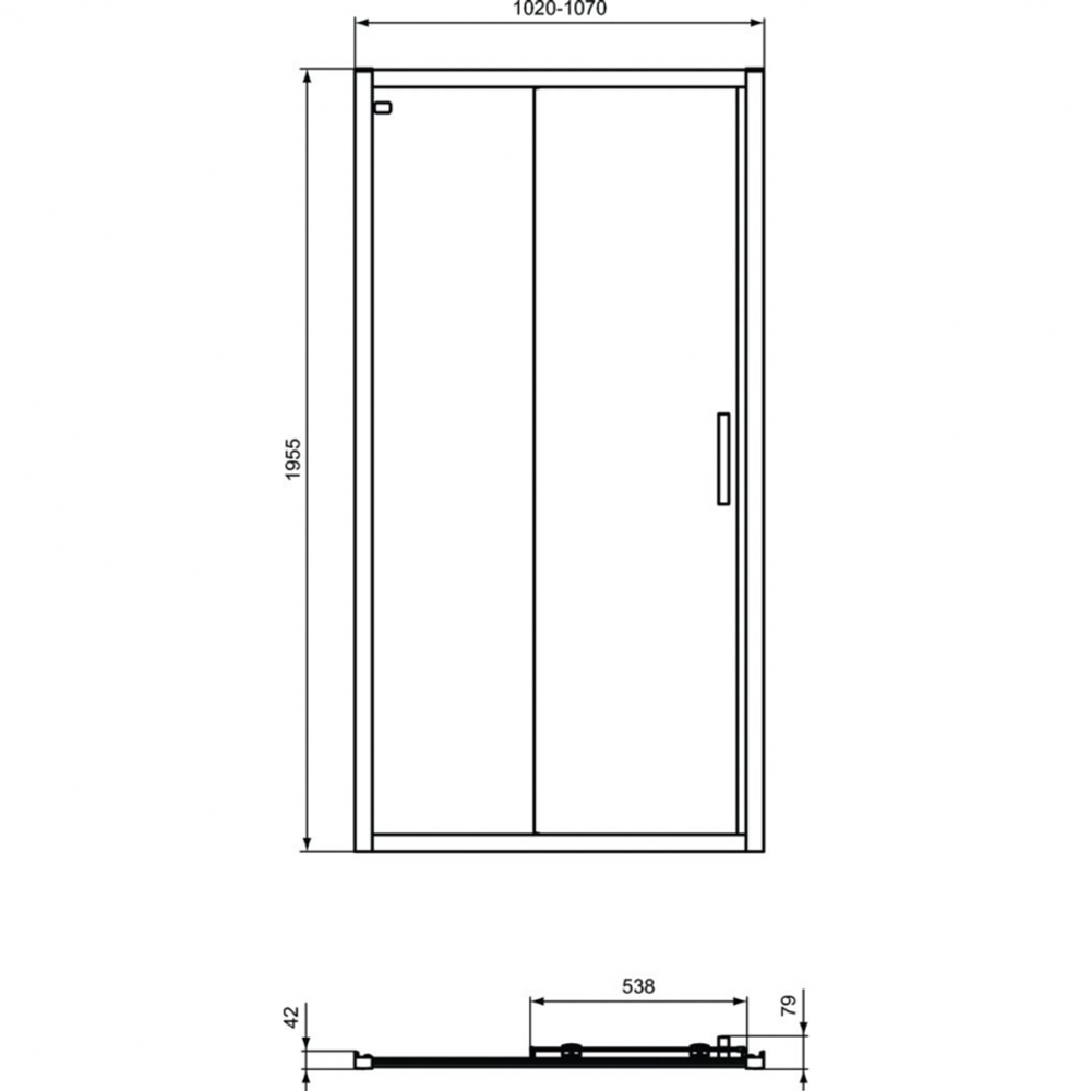 Сдвижная дверь в нишу 105 см Ideal Standard CONNECT 2 Sliding door K9274V3