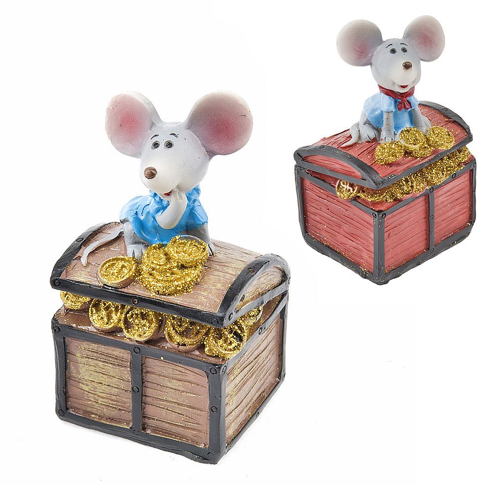 Фигурка декоративная (копилка) "Мышка" 4,5*4*9см. (2вида) (min6) (транспортная упаковка)