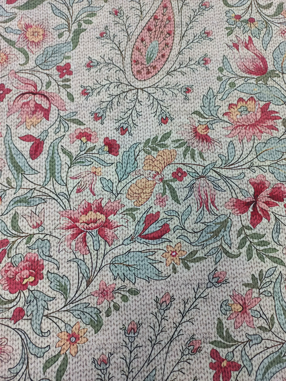 Футер 2х нитка петля Цветочный орнамент