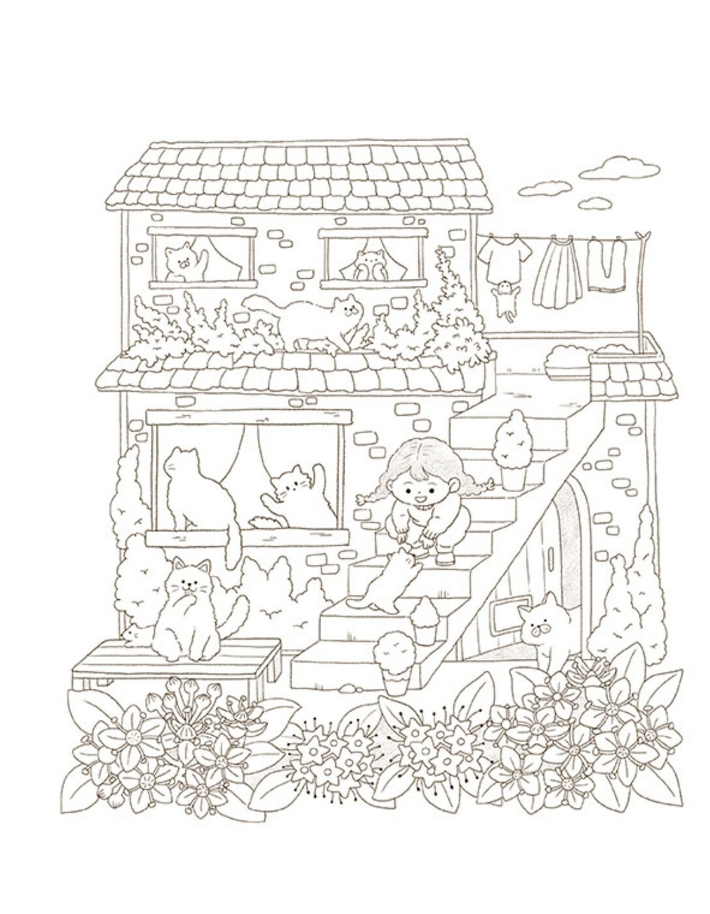 Winter sun. Coloring Book