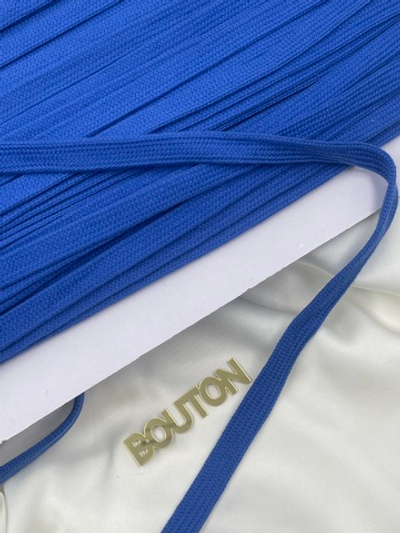 Шнур синий плоский метражом 12 мм