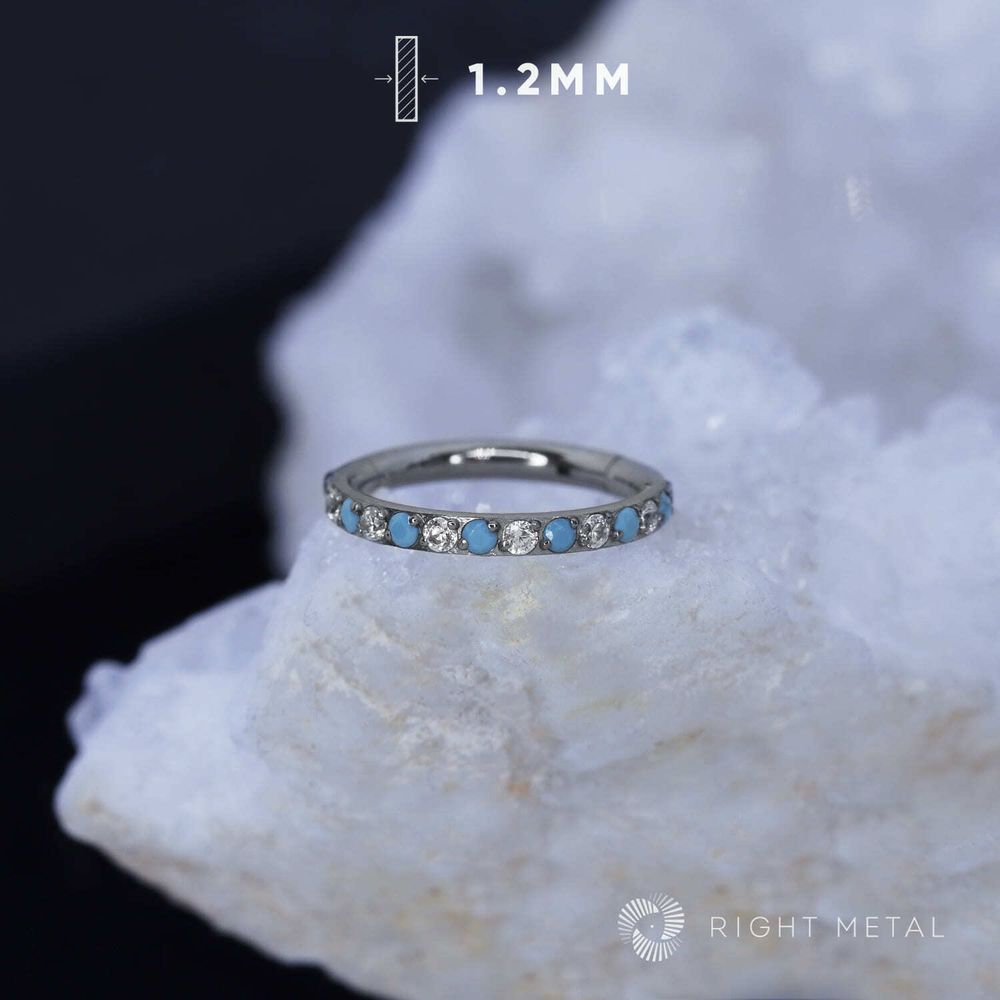 Кликер Twilight Turquoise CZ &amp; Crystal 1.2мм