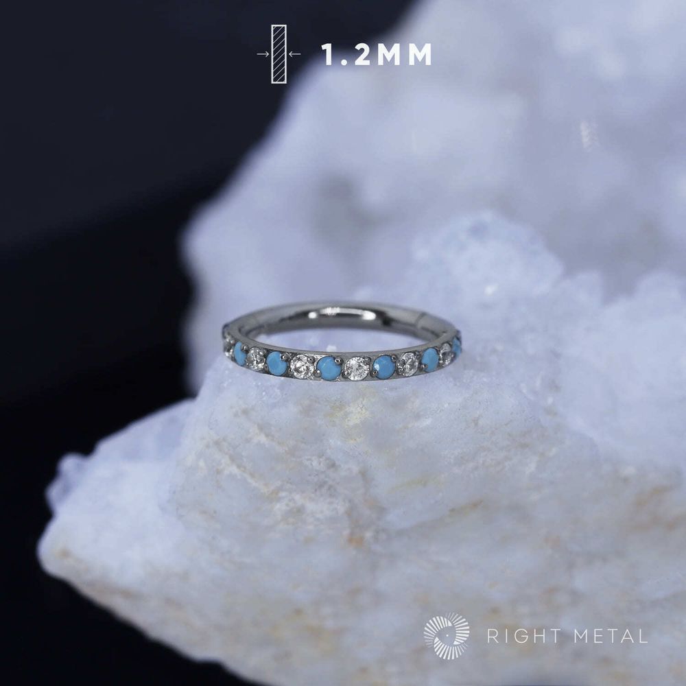 Кликер Twilight Crystal &amp; Turquoise CZ 1.2мм