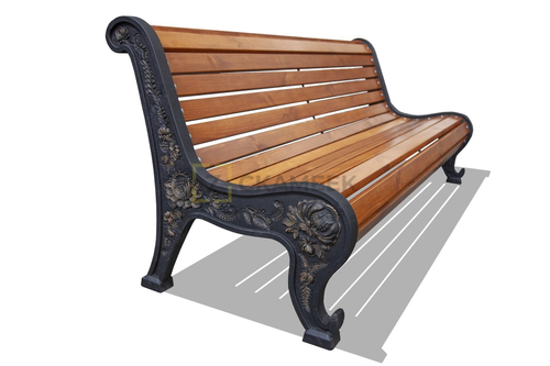 Скамейка чугунная «Новый парк» (3,0 м лиственница)