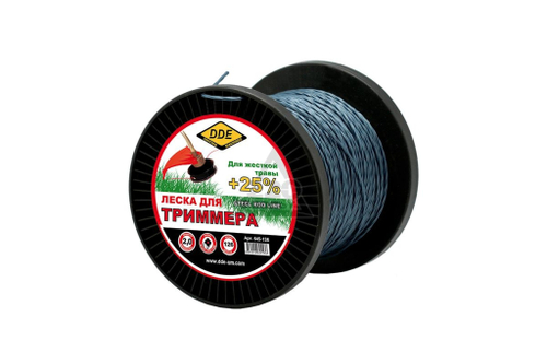 Корд триммерный DDE "Steel rod line" (крест витой армир.) 3.0ммх56м,голубой/красный 645-167