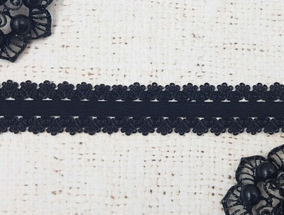 Резинка бельевая ажурная, ш. 2 см, чёрный