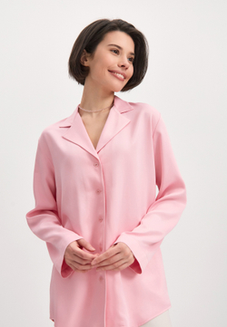 Рубашка удлиненная розовая