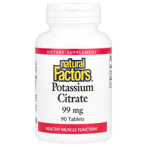 Natural Factors, цитрат калия, 99 мг, 90 таблеток