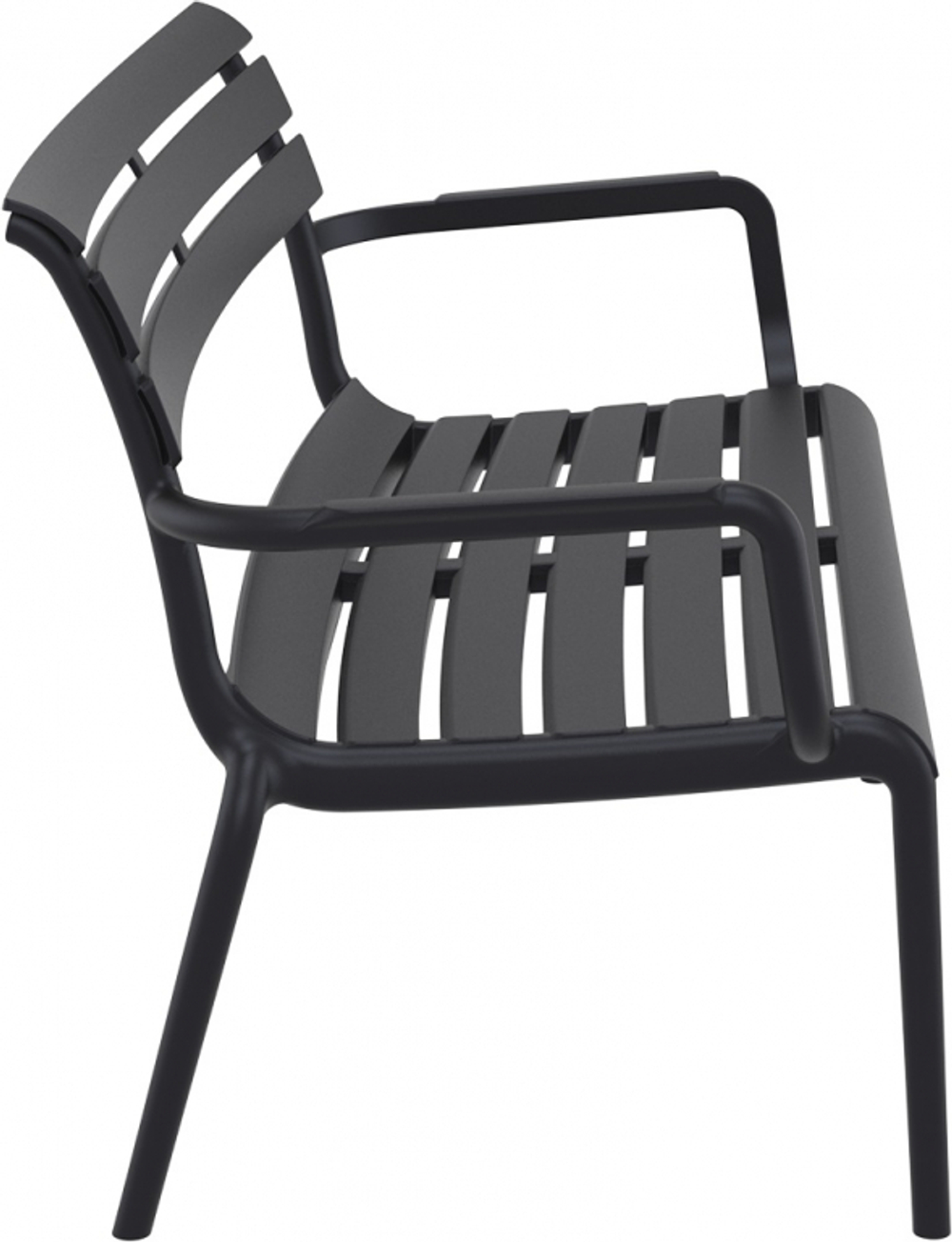 Диван пластиковый двухместный Siesta Contract Paris Lounge, черный