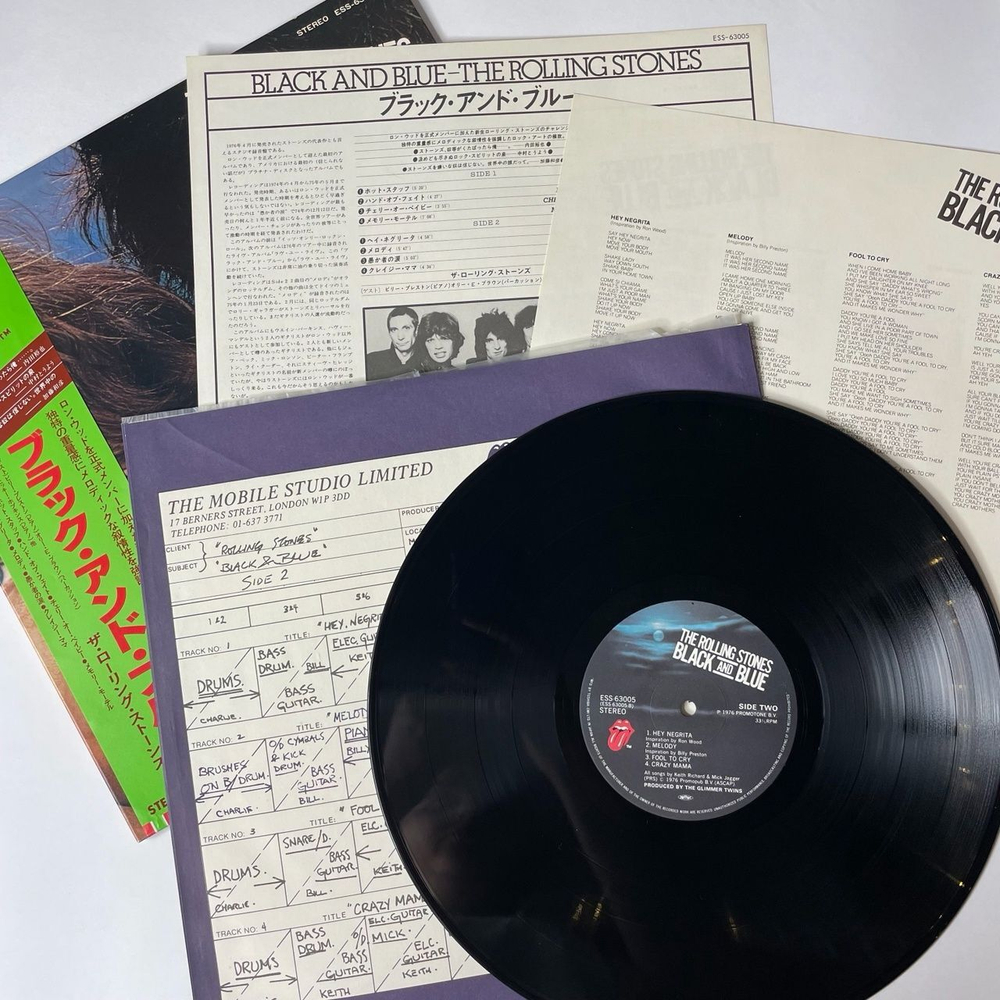 Винтажная виниловая пластинка LP The Rolling Stones Black And Blue (Japan 1979) (Obi) Hand Of Fate
